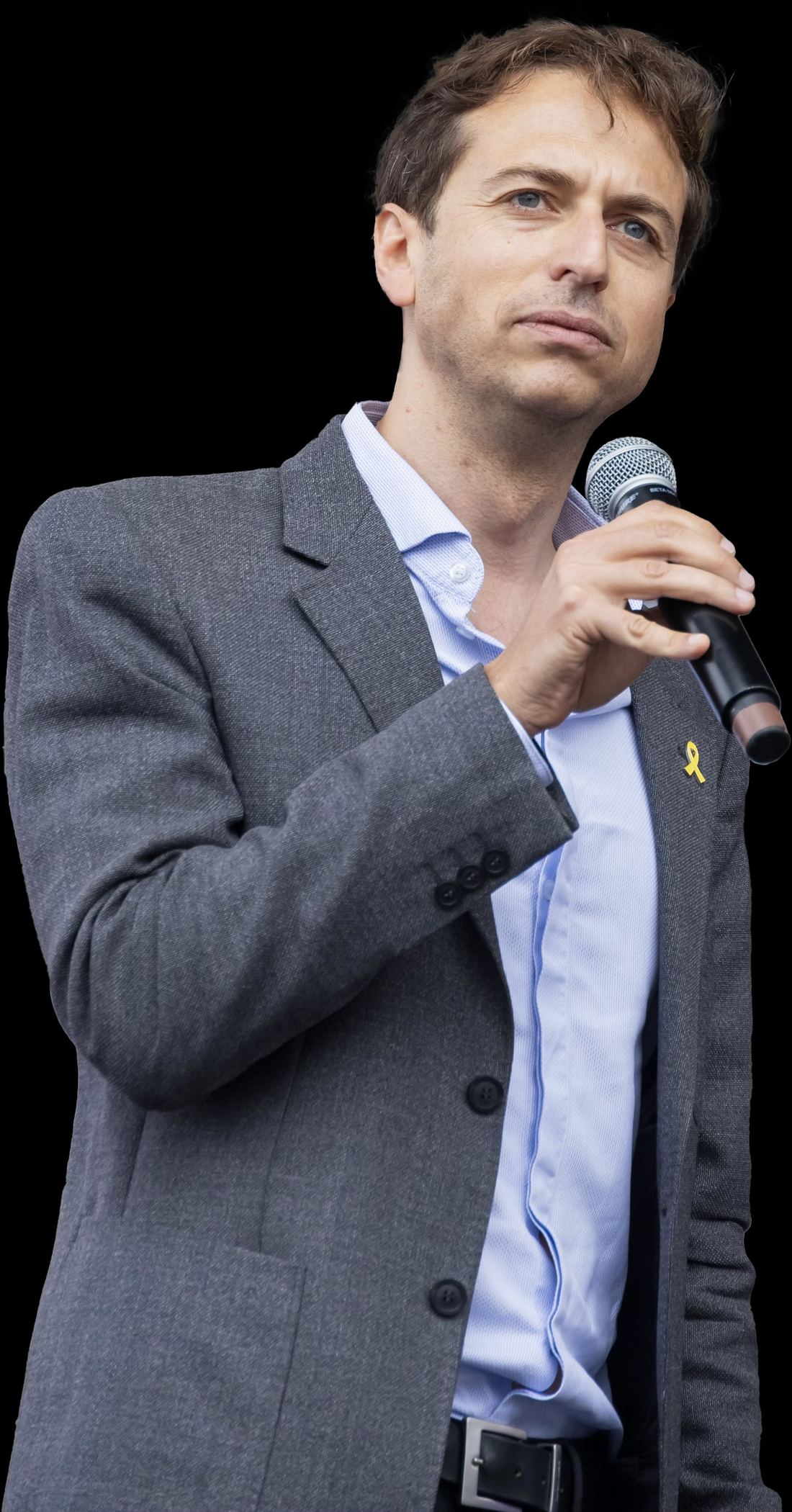 Gideon Falter addresses crowds at the March Against Antisemitism. Image credit: Nathan Lilienfeld.
